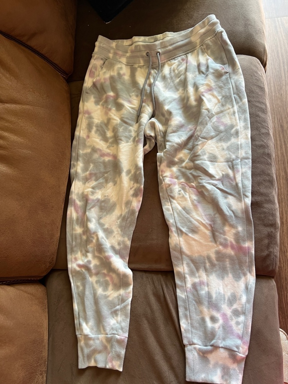 90 Degree By Reflex Kids Tie-Dye Jogger Sweatpants - Light Pink & Gray